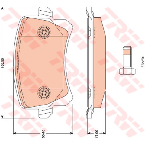 0986TB2457-ÖN BALATA FİŞLİ CADDY III 04=> GOLF IV V VI 97> JETTA PASSAT 05=> POLO 09=> OCTAVIA 04=>